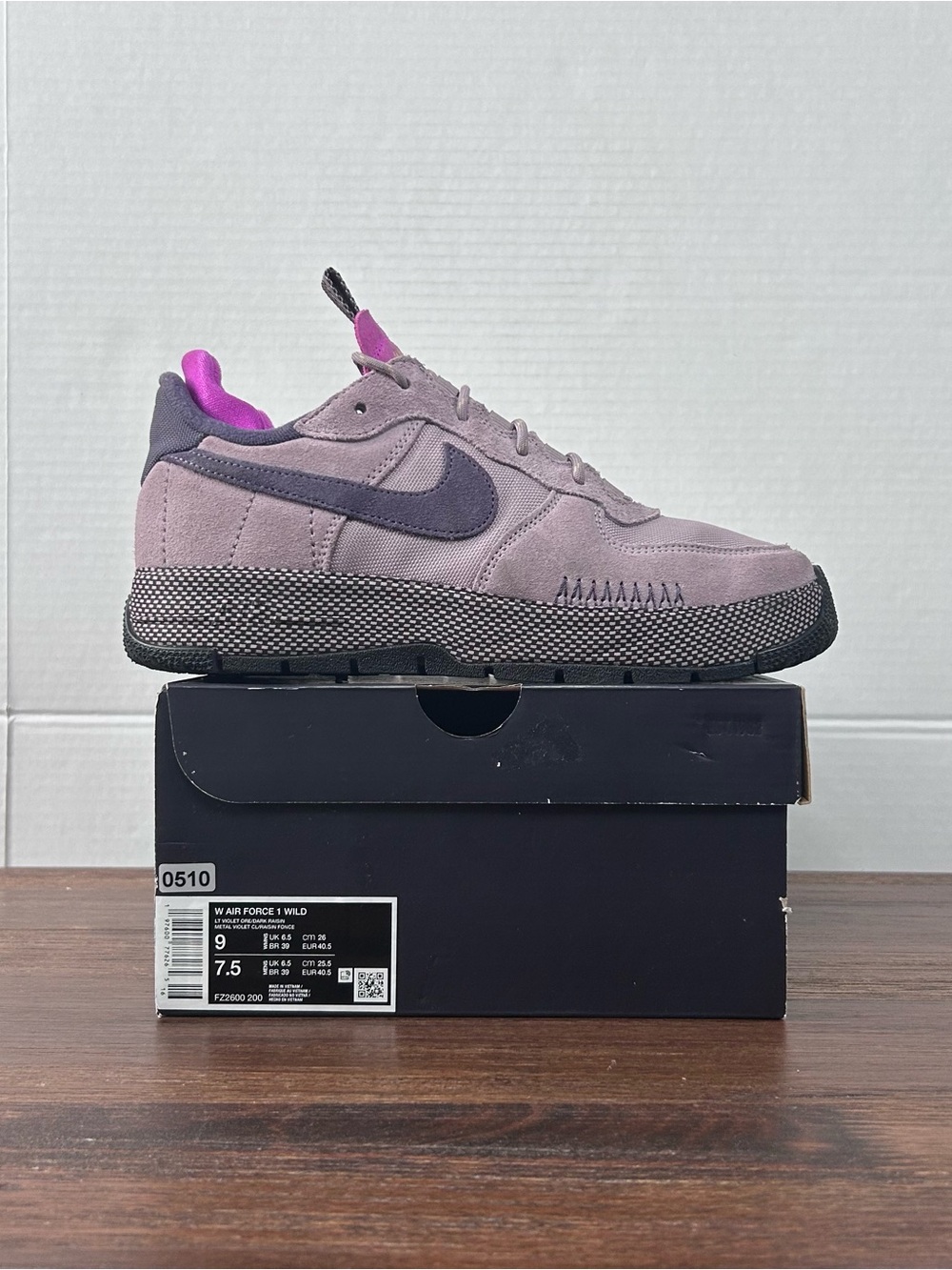 Nike Air Force 1 Wild Light Violet Ore Hyper Magenta Black Dark Raisin W9/M7.5